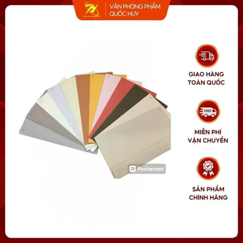 PHÔI PHONG BÌ TRỐNG ĐỒNG KT10,5x18,5CM CÁC MÀU (100 CÁI) - VPP QUỐC HUY.