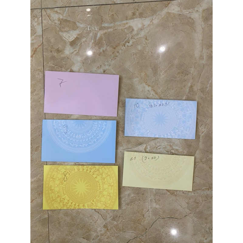 PHÔI PHONG BÌ TRỐNG ĐỒNG KT10,5x18,5CM CÁC MÀU (100 CÁI) - VPP QUỐC HUY.