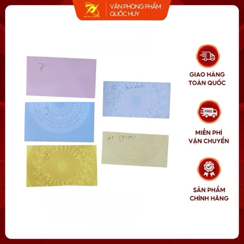 PHÔI PHONG BÌ TRỐNG ĐỒNG KT10,5x18,5CM CÁC MÀU (100 CÁI) - VPP QUỐC HUY.