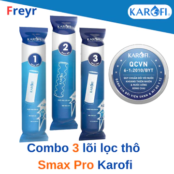 Combo 3 Lõi 123 Smax Pro Karofi - Lõi Lọc Thô Dùng Cho Máy Lọc Nước RO - Thay Thế Dòng Smax Duo Karofi