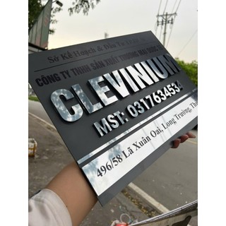 Bảng. Biển Công Ty alcorest Xám Đậm, in uv, logo nổi tuỳ chọn. Sang trọng tinh tế