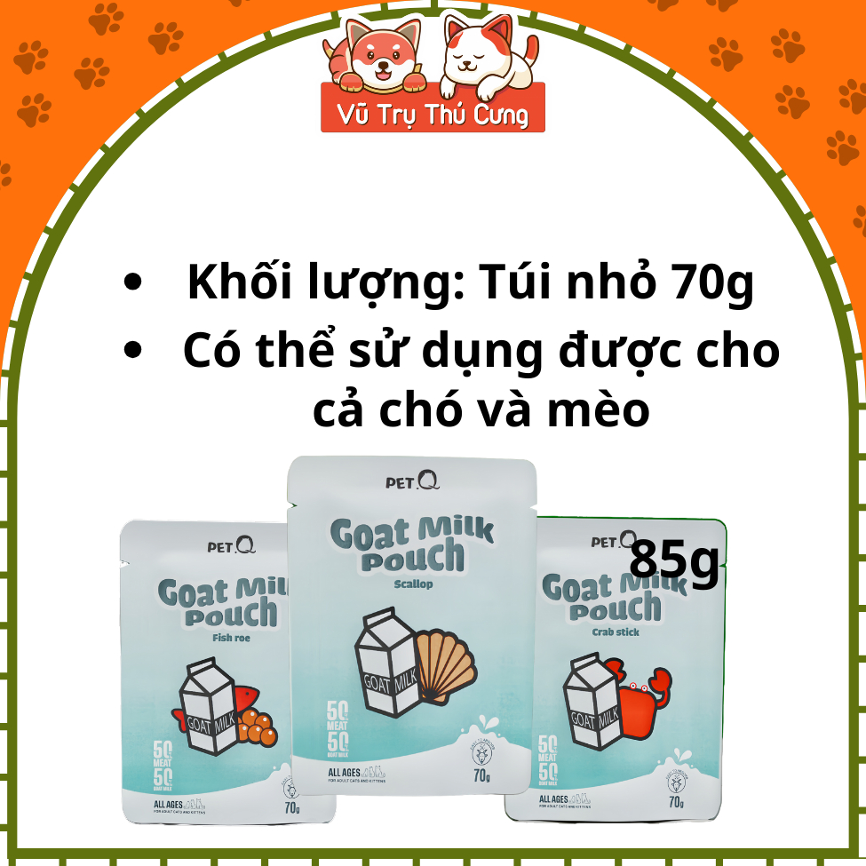 Pate Sữa Dê Cho Mèo Tốt Cho Tiêu Hóa PetQ 70g