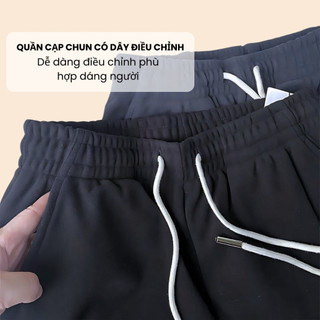 Quần Nỉ Jogger Nam Unisex Basic, Quần Nỉ Nam Mùa Đông Dày Dặn Cạp Chun Bo Gấu K05