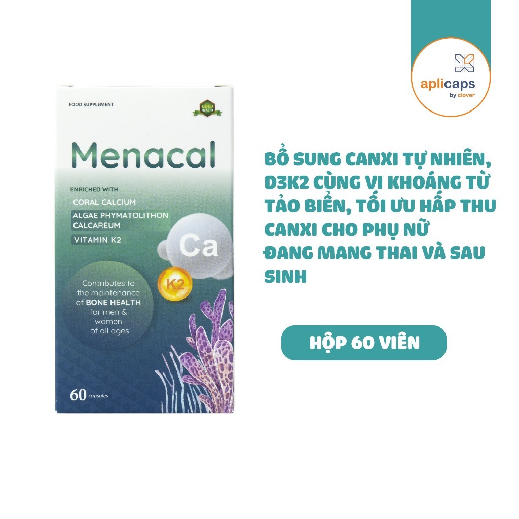 Sắt Sinh Học Ferrolip - Canxi EU tảo biển Menacal combo 4 hộp (2 hộp sắt - 2 hộp canxi) - tặng 1 hộp của tích điểm 4 hộp