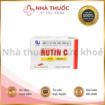 Rutin C hộp 100 viên nén - Bổ sung Vitamin C và rutin giúp tăng tính bền mạch máu, giảm chảy máu chân răng
