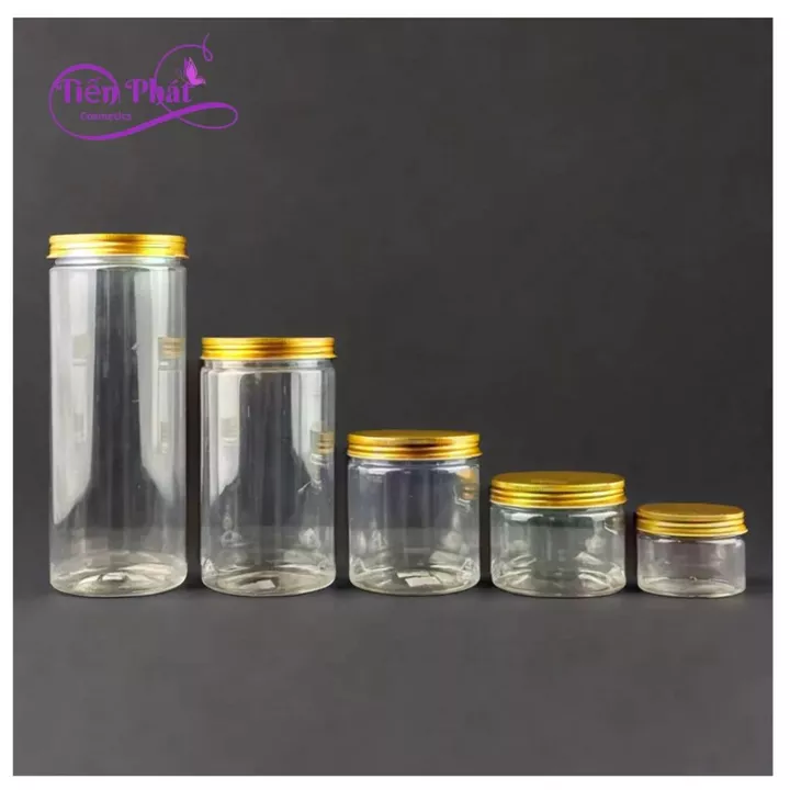 HỘP NHỰA NẮP NHÔM ĐỰNG MỸ PHẨM - HỦ NHỰA PET TRONG SUỐT Chiết Mỹ phẩm , đựng thực phẩm 1kg 500g 200g