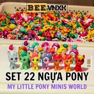 Bộ 22 mô hình ngựa Pony bé nhỏ 3cm Mini World Magic xuất xịn - BEE VNXK