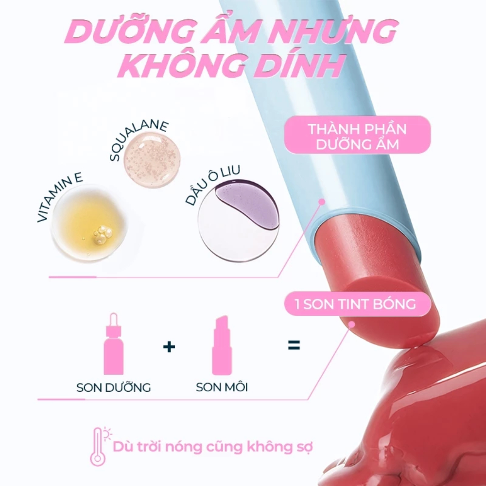 Son tint bóng Sace Lady Airy Fresh Glasting Water Tint Lipstick SL657 1.8g  sáng bóng, mọng nước | Shopee Việt Nam