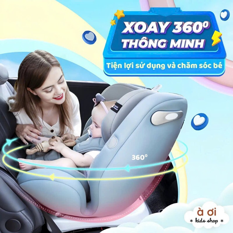 Ghế ngồi ô tô cho bé xoay 360 An toàn, tiện lợi cùng bé đồng hành trên mọi nẻo đường  ROY