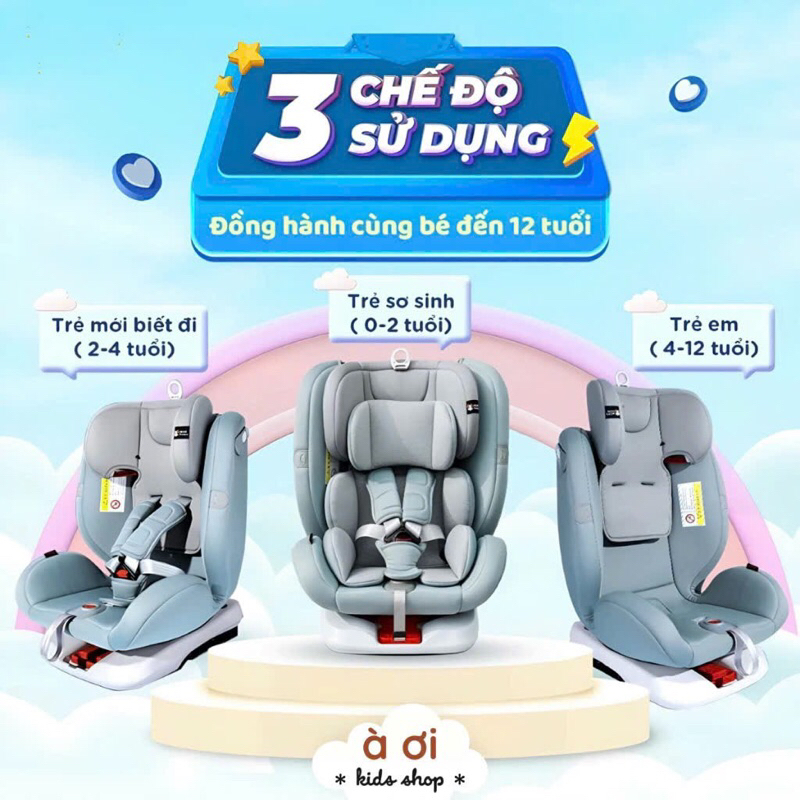 Ghế ngồi ô tô cho bé xoay 360 An toàn, tiện lợi cùng bé đồng hành trên mọi nẻo đường  ROY