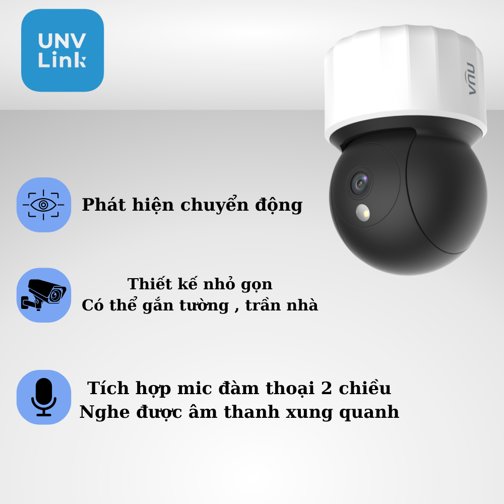 Ảnh Camera wifi quay quét 360 UNIVIEW S3EM3 3MP còi báo động đàm thoại 2 chiều chống nước IP67 BH 2 năm 3