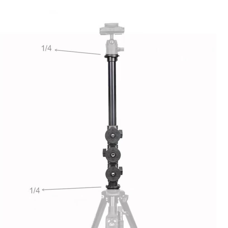 Thanh Ngang Yunteng VCT-369 - Dài 35cm, Gắn Tripod Quay Video Trên Xuống, Chân Nối Có 3 Đầu Ren 1/4