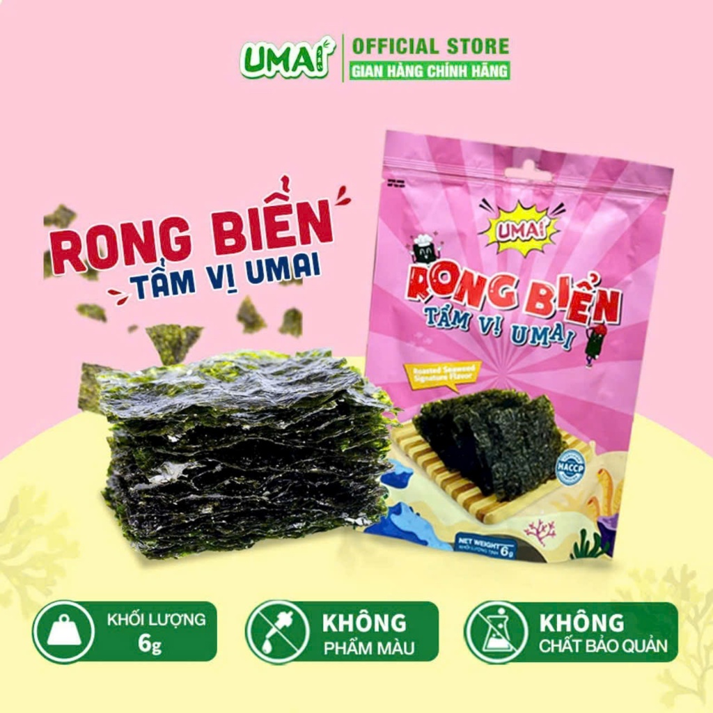 LÁ RONG BIỂN TẨM VỊ UMAI 6g Giòn Xốp Thơm Ngon Nhiều Vị Lựa Chọn Ăn Vặt ...