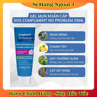 Gel chấm mụn SOS Compliment No Problem 25ml giúp loại bỏ mụn nhanh chóng