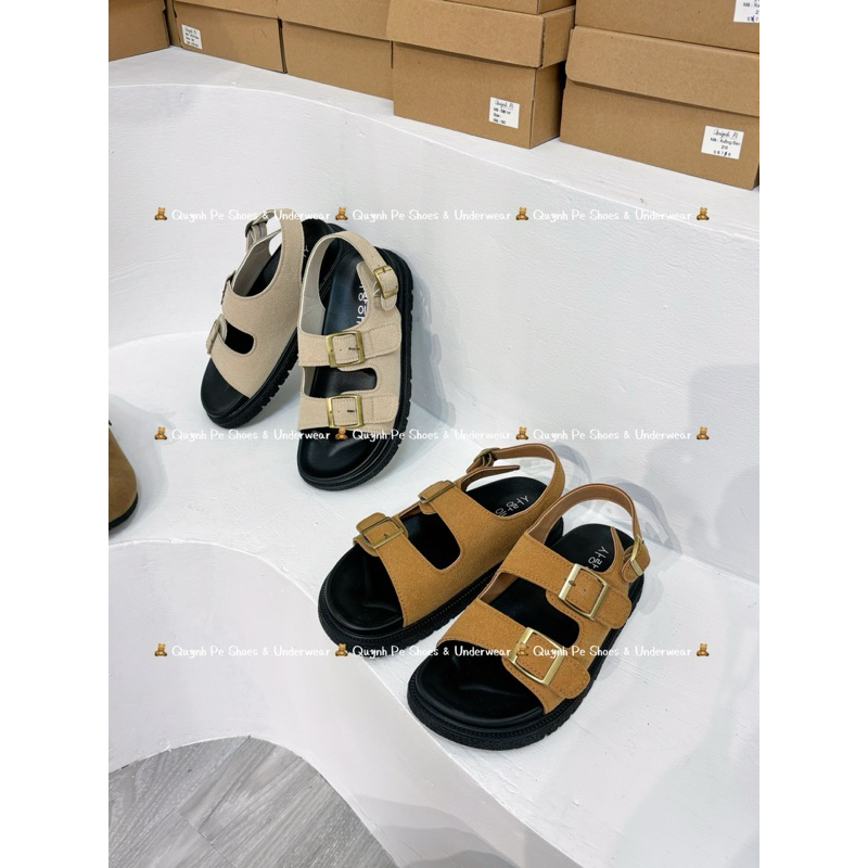SANDAL QUAI DA NỈ MẪU MỚI HÀNG QC FULLBOX (Sẵn 35-39)