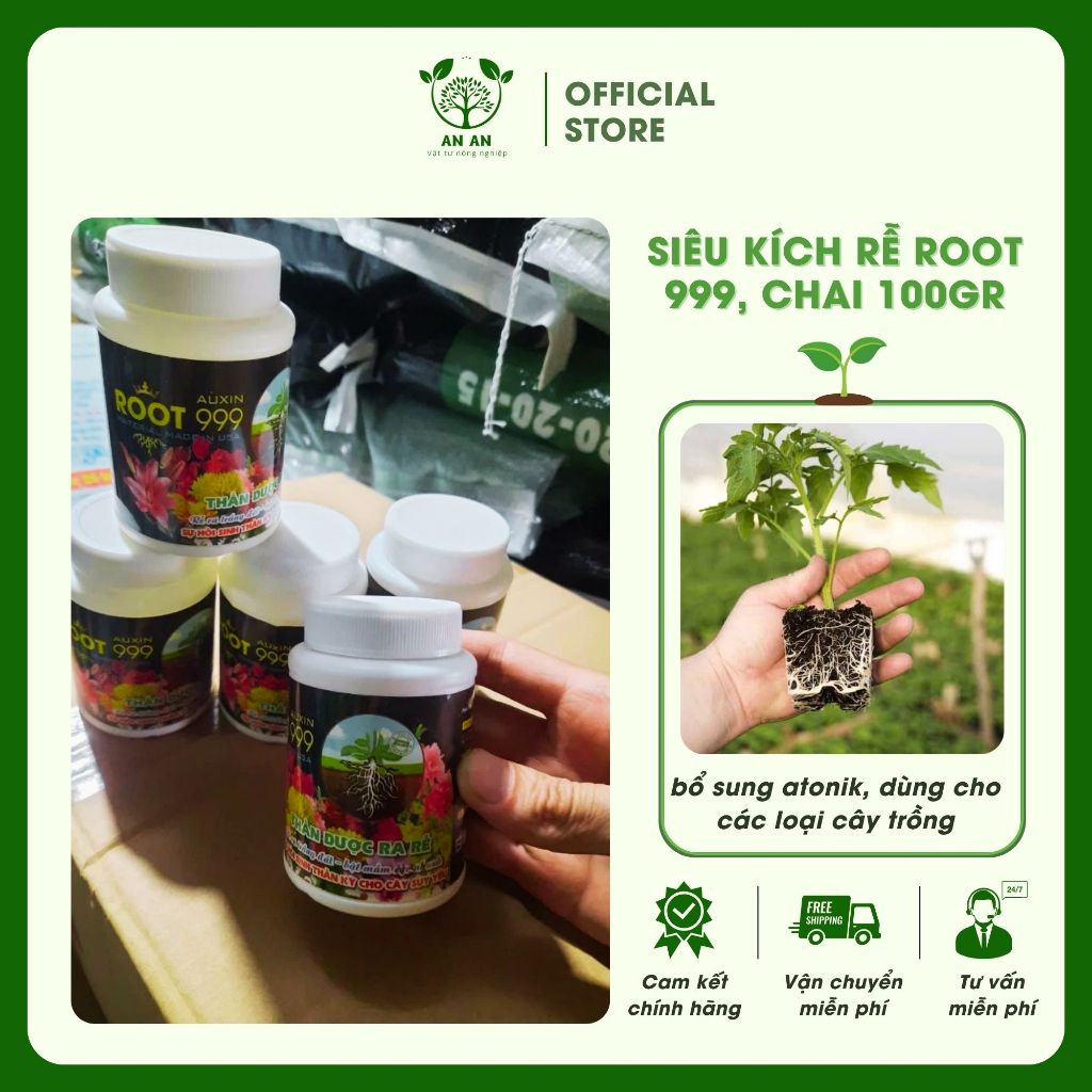 Siêu kích rễ Root 999, chai 100gr, bổ sung atonik, dùng cho các loại ...