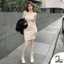 Đầm body nữ tay dài cổ lọ DUYLINH đầm giữ nhiệt cổ cao 15cm chất vải dày dặn co giãn DL04T