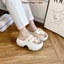 Dép Nữ Quai Ngang Độn Đế 7cm, Dép Nữ Cao Siêu Nhẹ Kèm Bộ Charm