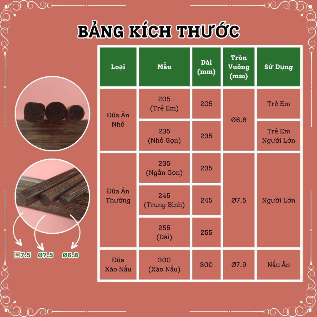 [Vỉ 5 Đôi] Mẫu 255 Dài, Đũa Buông Hàm Tân KOMORA, Miễn Phí Khắc Theo Yêu Cầu, Bền Chắc, Không Ẩm Mốc