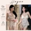 HT182 Bộ ngủ sexy phối ren vạt chéo kèm ĐỆM LÓT sang chảnh,đồ ngủ lụa 2s quyến rũ HT182