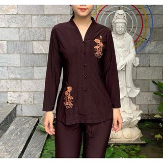 Thun Bà Lai# Quần Áo Nữ #Đồ Bộ Nữ Top Dress Voan Women Voi # Đồ Lam Đi Chùa