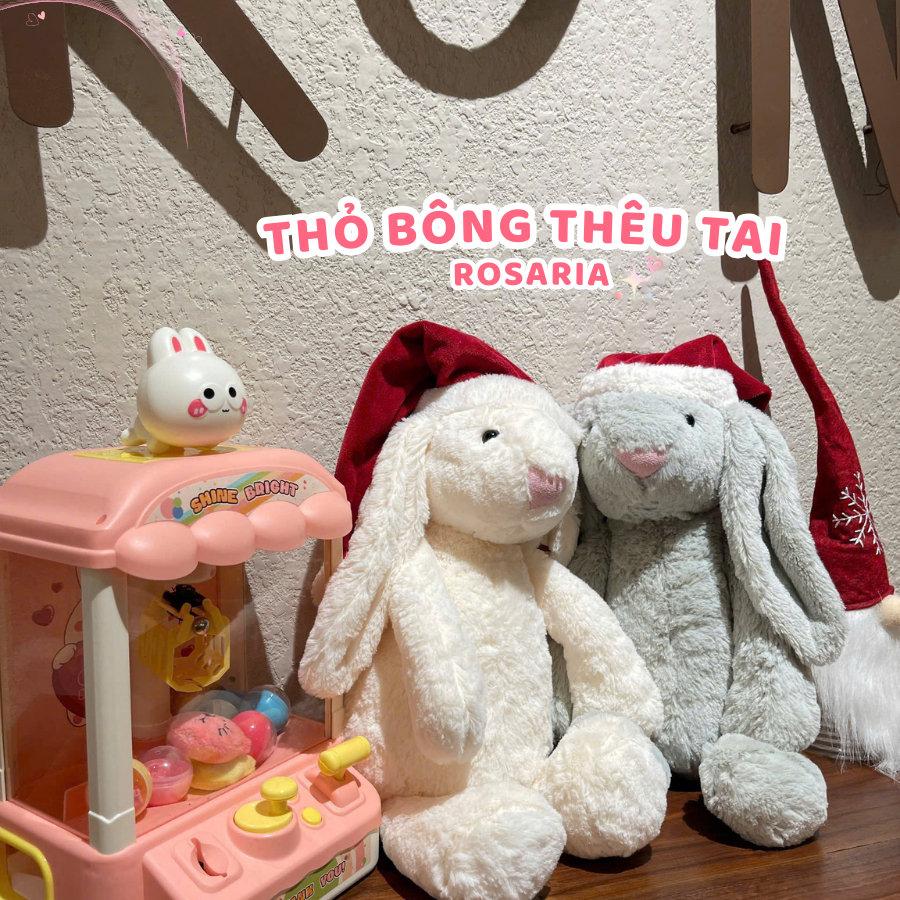 [HỎA TỐC] Thỏ Bunny Noel Gấu Bông Thỏ Thêu Tai Theo Yêu Cầu - Quà tặng Giáng Sinh Noel Christmas Thú Nhồi Bông