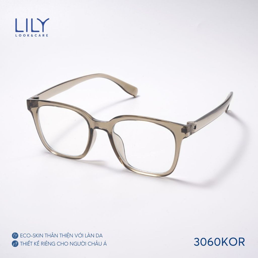 Ảnh Gọng kính mắt vuông nam nữ LILYEYEWEAR chất liệu nhựa chắc chắn kiểu dáng thanh lịch hiện đại thời thượng 3060KOR 3