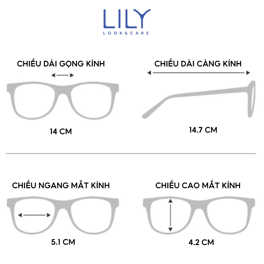 Ảnh Gọng kính mắt vuông nam nữ LILYEYEWEAR chất liệu nhựa chắc chắn kiểu dáng thanh lịch hiện đại thời thượng 3060KOR 2