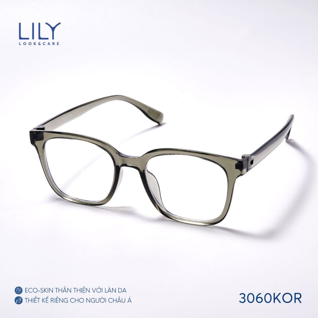 Ảnh Gọng kính mắt vuông nam nữ LILYEYEWEAR chất liệu nhựa chắc chắn kiểu dáng thanh lịch hiện đại thời thượng 3060KOR 4