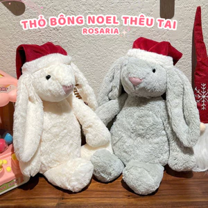 Thỏ Bunny Noel Gấu Bông Thỏ Thêu Tai Theo Yêu Cầu - Quà tặng Giáng Sinh Noel Christmas Thú Nhồi Bông