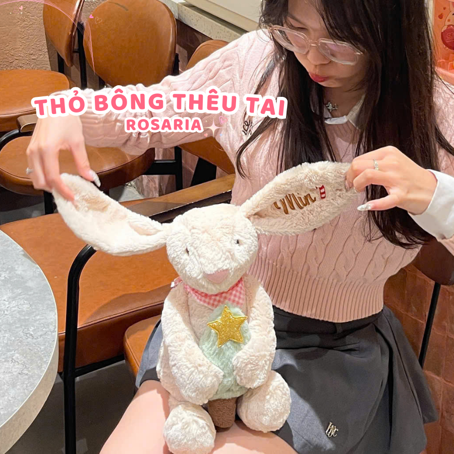 [HỎA TỐC] Thỏ Bunny Noel ôm Thông Gấu Bông Thỏ Thêu Tai Theo Yêu Cầu - Quà tặng Giáng Sinh Noel Christmas Thú Nhồi Bông