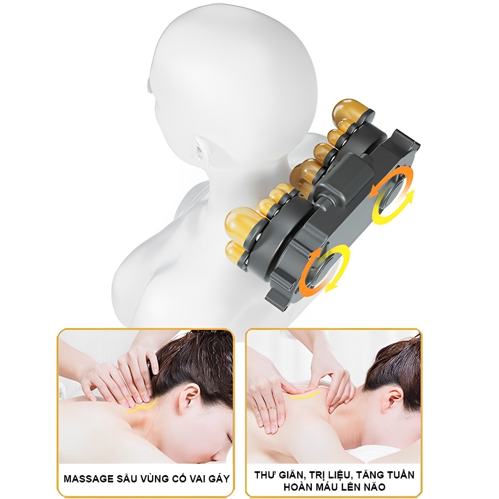 Đệm Massage Toàn Thân GOTEK Z30 chính hãng cao cấp, con lăn 4D massage thư giãn, sưởi hồng ngoại tặng túi thảo dược