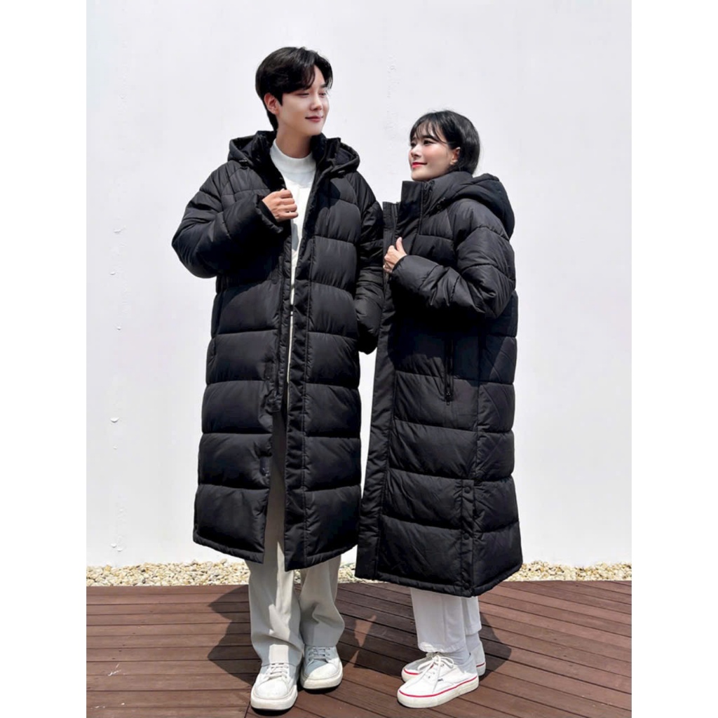 [NEW] Áo khoác phao đại hàn xuất Hàn, dáng dài nam nữ đều mặc được, siêu ấm, mặc đi tuyết, mùa động lạnh, nhiệt độ âm