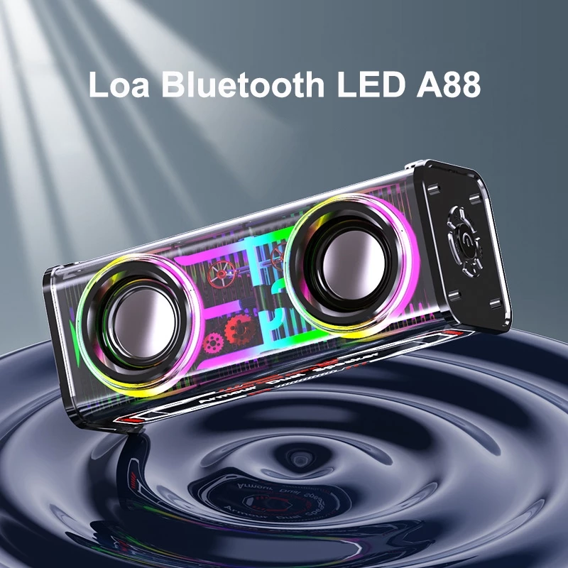 Loa Bluetooth LED A88 Loa Bluetooth Loa Bluetooth LED Loa để bàn không dây Loa siêu trầm chất lượng cao