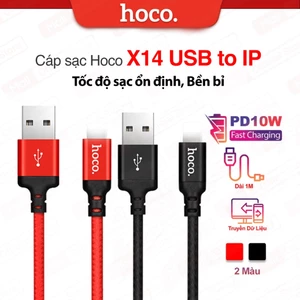 Cáp sạc nhanh siêu bền PD10W USB to IP Hoco X14 / X89 dùng cho 14 trở xuống, hỗ trợ truyền dữ liệu,dài 1m/2m