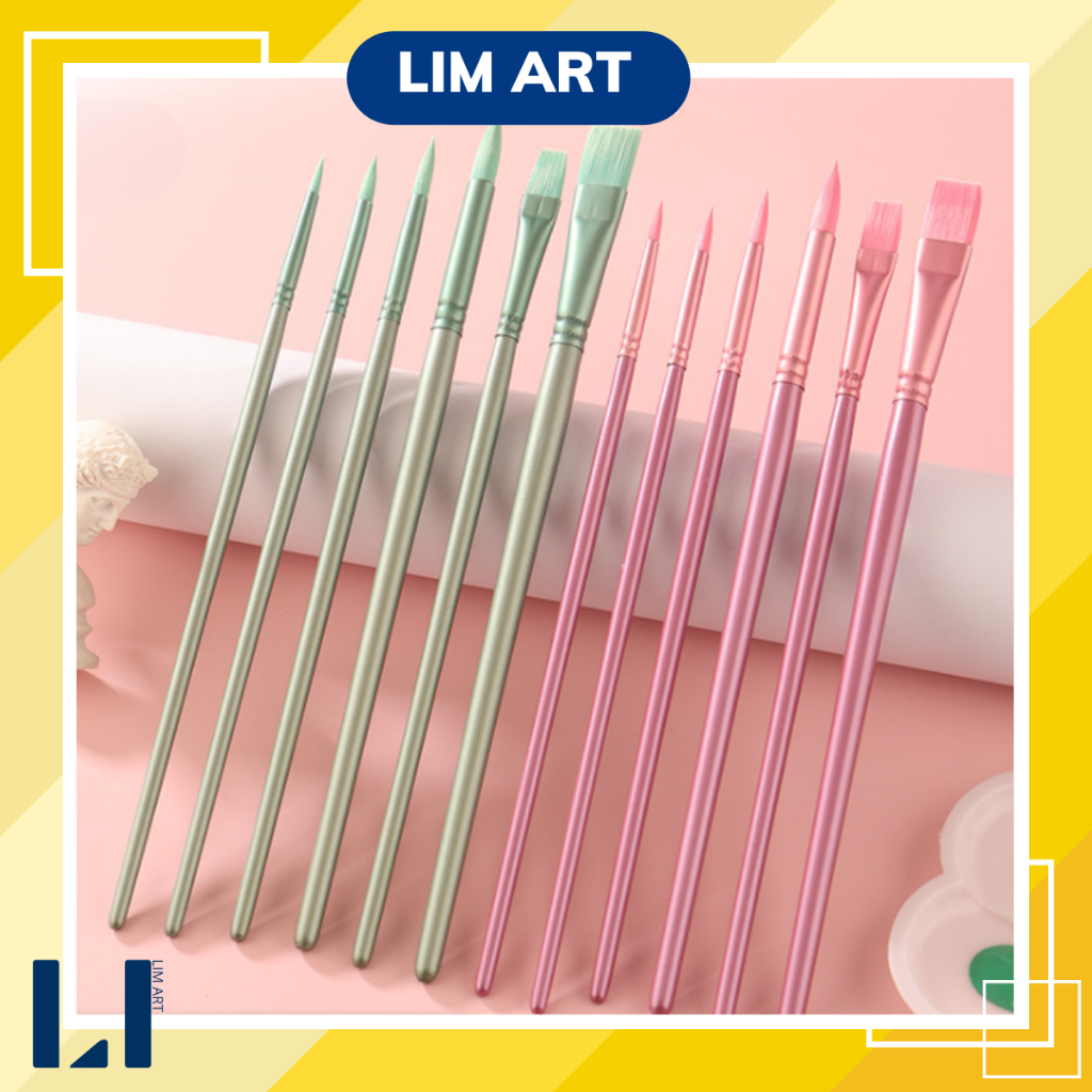 Bộ 4/6 cọ cao cấp chuyên i nét nhỏ, vẽ tranh s hóa, vẽ tranh màu acrylic, màu gouache, màu nước,...