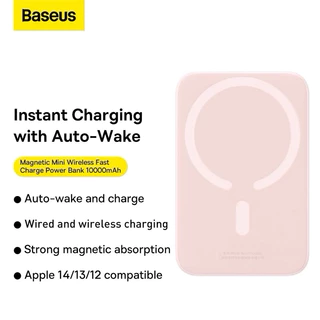 [10000mAh] Sạc Dự Phòng Không Dây Baseus Magnetic Mini PD 20W/30W có vòng nam châm cho i.P