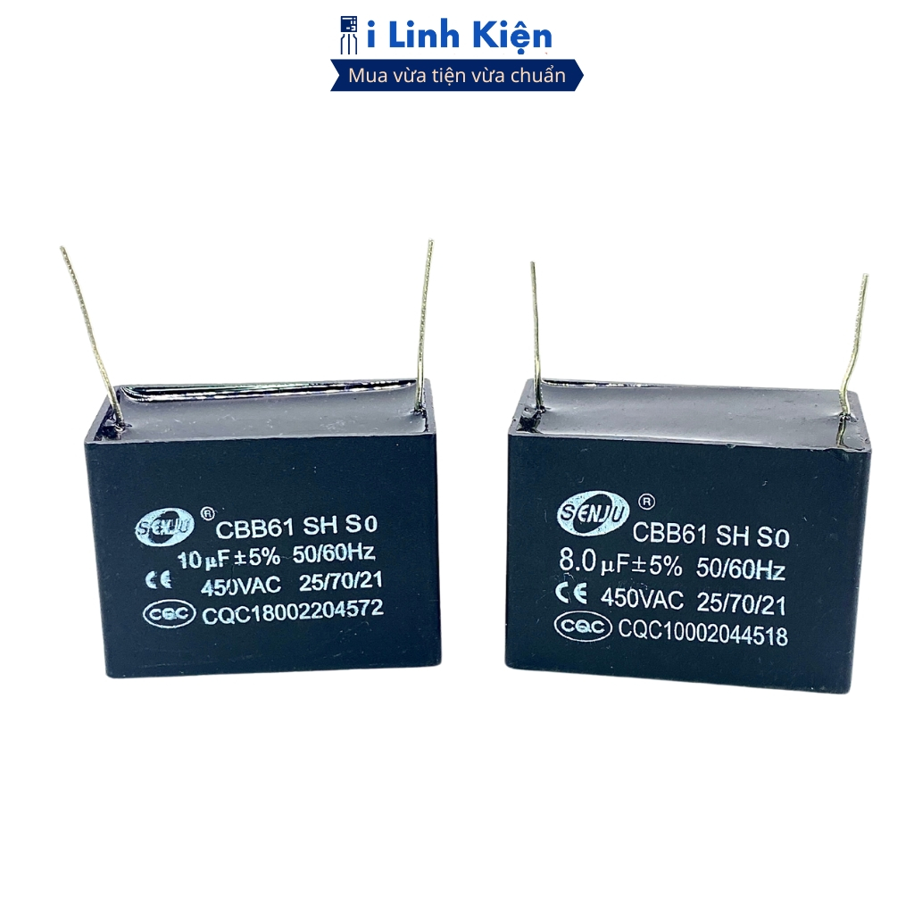 Tụ quạt 450VAC 1uF 1.5uF 2uF 3uF 5uF chân hàn mạch cbb61 chất lượng cao ilinhkien.