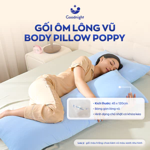 Ruột Gối Ôm Goodnight Poppy 45x120cm, Ruột gối Bông Gòn Đa Năng (chỉ lõi màu trắng)