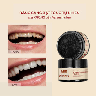 Than hoạt tính trắng răng  hương bạc hà cho hơi thở thơm mát MIK ORANIC (50g)