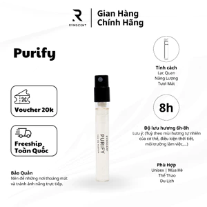 Nước hoa RYMSCENT Unisex Purify 2ml | Nhóm hương tươi mát, độ lưu hương từ 6h-8h | Dạng xịt.