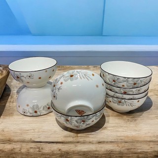 [ĐỀN BỂ 100%] Bộ 4/8 Chén Sứ Hoa Dừa Trắng – Bát Sứ Gia Đình Cao Cấp 11.5cm - Hùnghome