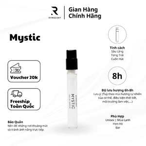 Nước hoa RYMSCENT Unisex Mystic 2ml | Nhóm hương phương đông, độ lưu hương từ 6h-8h | Dạng xịt.