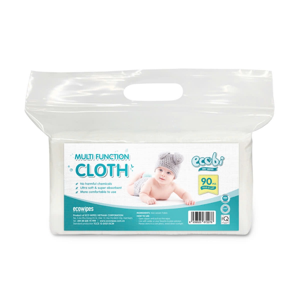 [HÀNG TẶNG KHÔNG BÁN] Khăn Khô Đa Năng Ecobi 90 Miếng