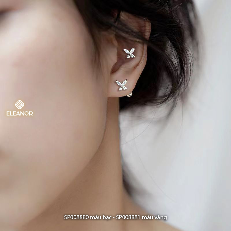 Bông tai nữ chuôi bạc 925 Eleanor Accessories hình hồ điệp kiện trang sức khuyên tai 8880