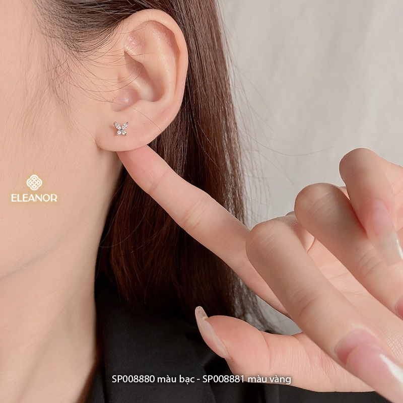 Bông tai nữ chuôi bạc 925 Eleanor Accessories hình hồ điệp kiện trang sức khuyên tai 8880