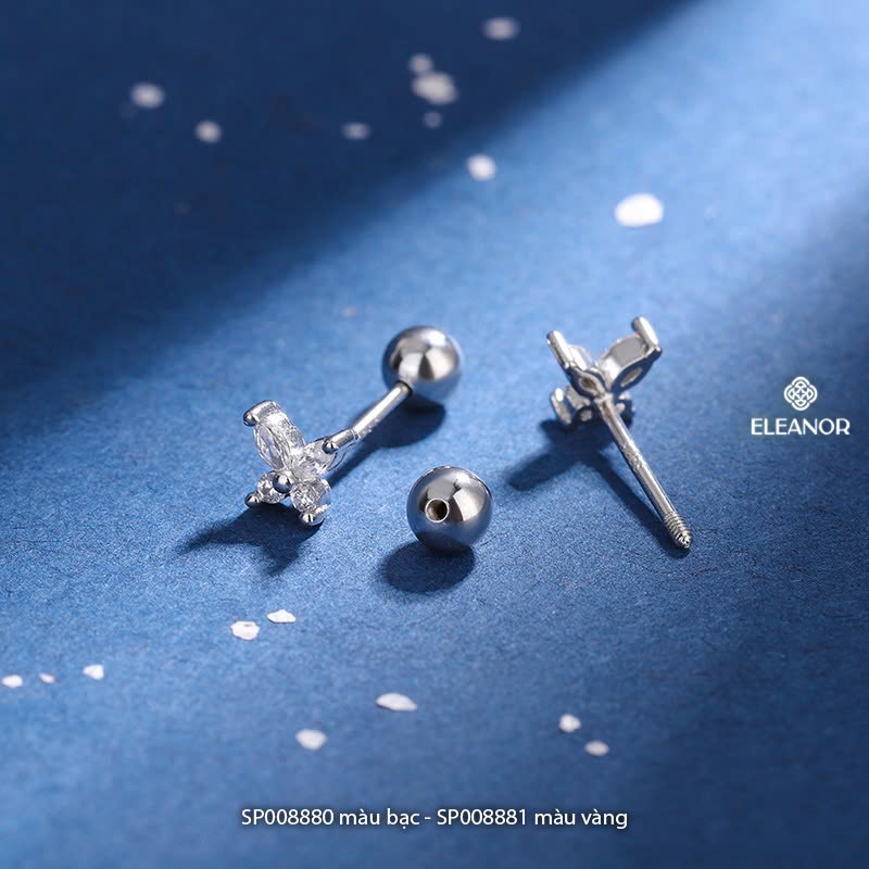 Bông tai nữ chuôi bạc 925 Eleanor Accessories hình hồ điệp kiện trang sức khuyên tai 8880