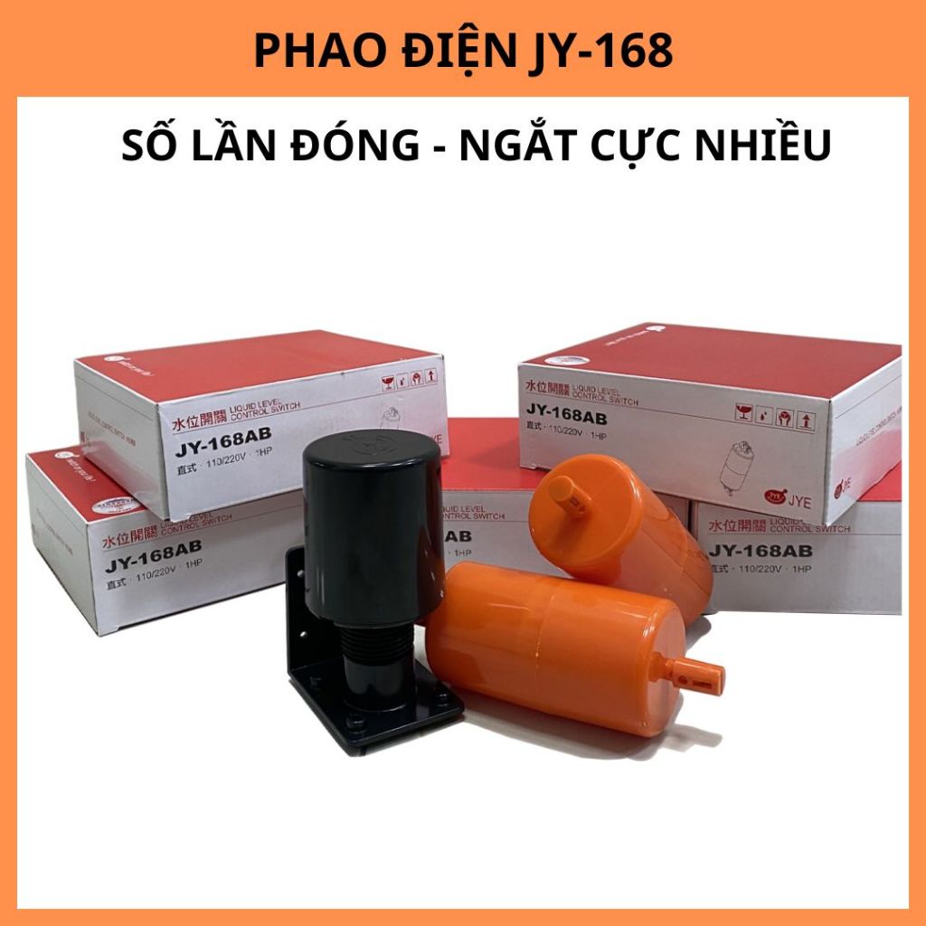 Phao điện máy bơm tự ngắt chống tràn cạn cao cấp JY-168 chính hãng tiếp điểm đồng dày 1.2mm VPE