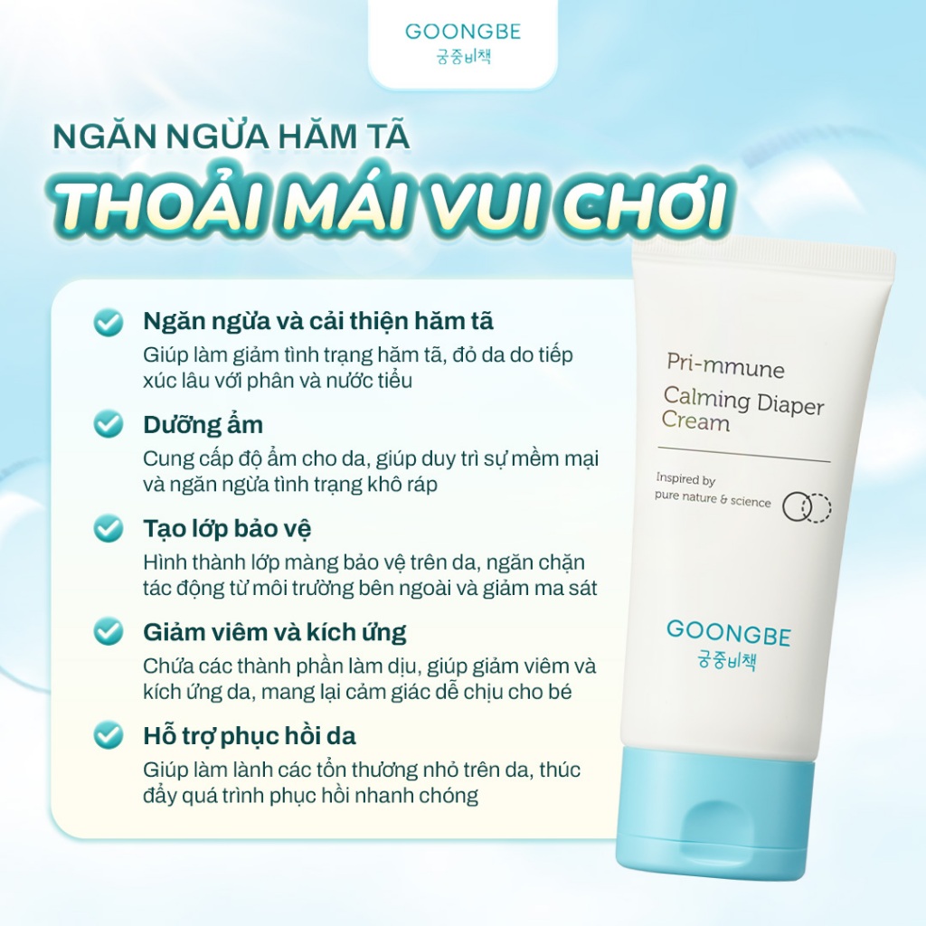 Ảnh Kem Chống Hăm Cho Bé GOONGBE Pri-mmune Calming Diaper Cream 80ml 2