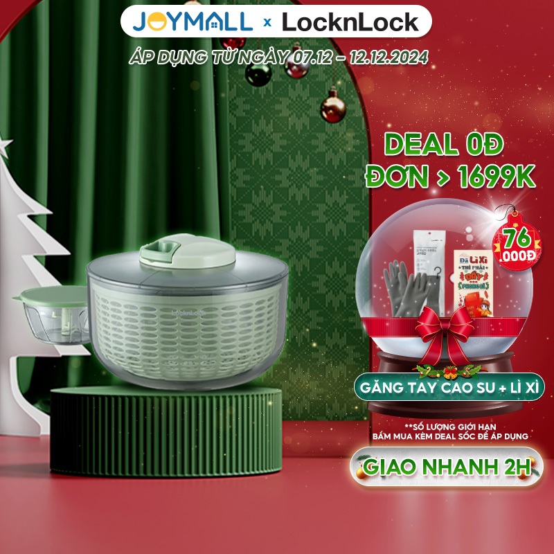 Bộ Rổ Quay Rau Và Dụng Cụ Băm Rau Củ Quả Đa Năng LocknLock CKS319GRN ...